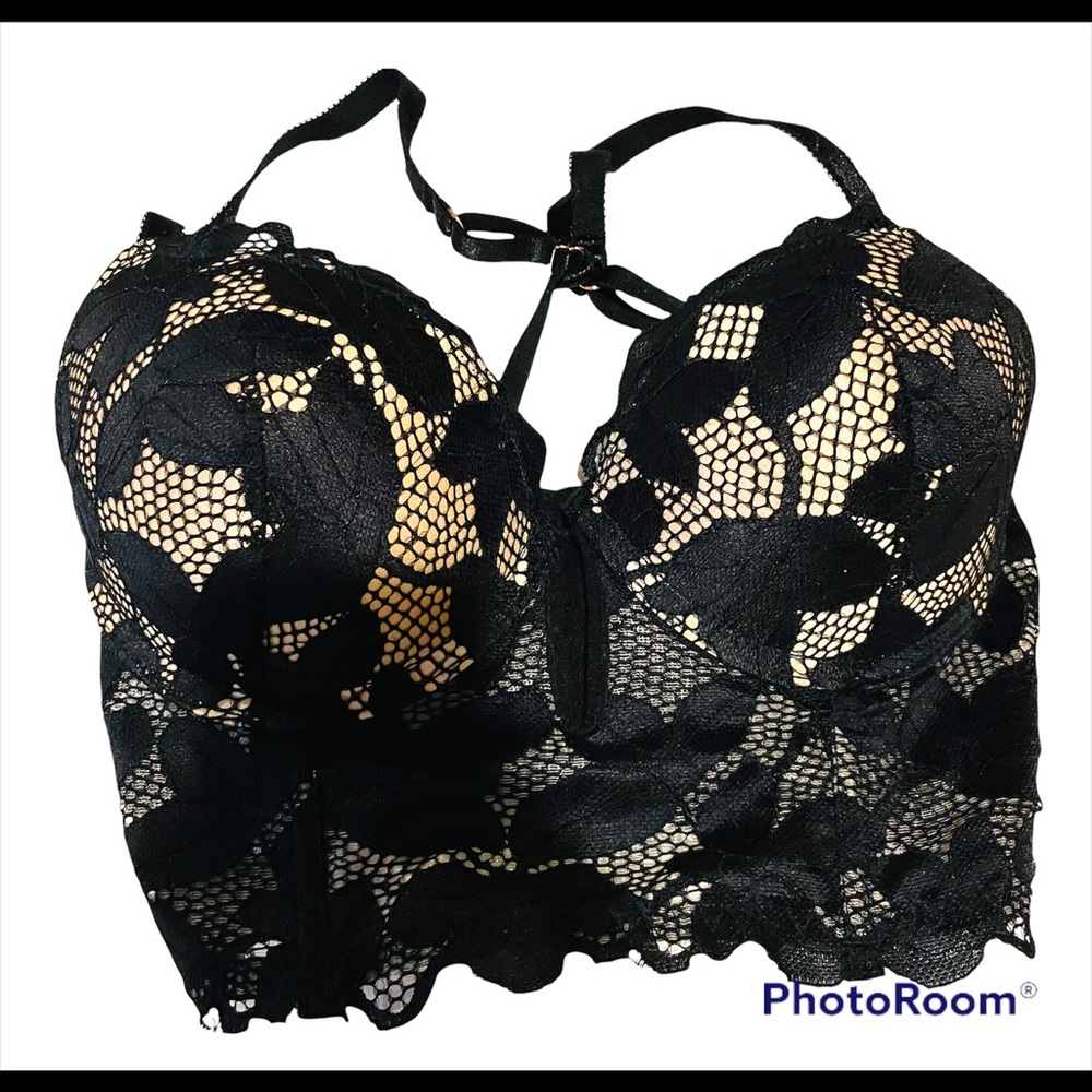Black deep plunge bra top , very cute fit .